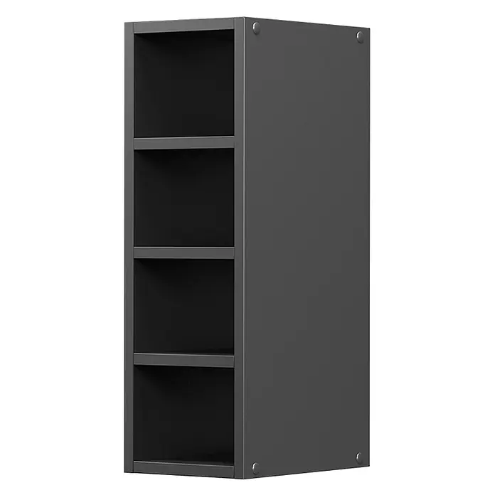 Vicco Schrankküche R-Line Anthrazit - Anthrazit, Regalhängeschrank 20 cm - Dunkelgraues Metallregal mit vier offenen Fächern.