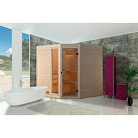 Weka Massivholzsauna Mila 2 (Ohne Zubehör, L x B x H: 172 x 189 x 203 cm)