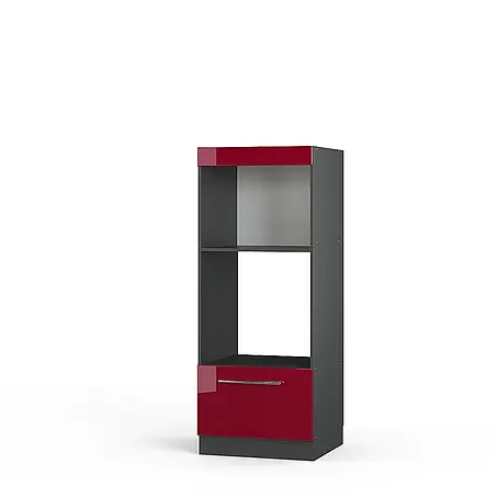 Vicco  Schrankküche Fame-Line Bordeaux Hochglanz offen