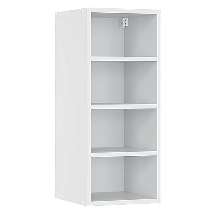 Vicco Schrankküche Fame-Line Weiß - Weiß, Regalhängeschrank 30 cm - Weißes, wandmontierbares Regal mit vier offenen Fächern.