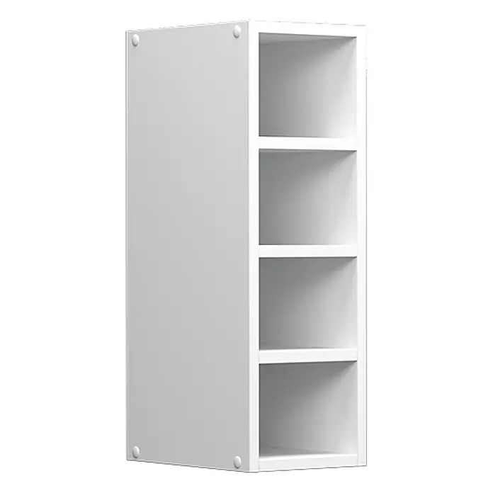 Vicco Schrankküche R-Line Weiß - Weiß, Regalhängeschrank 20 cm - Weißes Modulregal: links geschlossener Schrank, rechts vier offene Fächer.