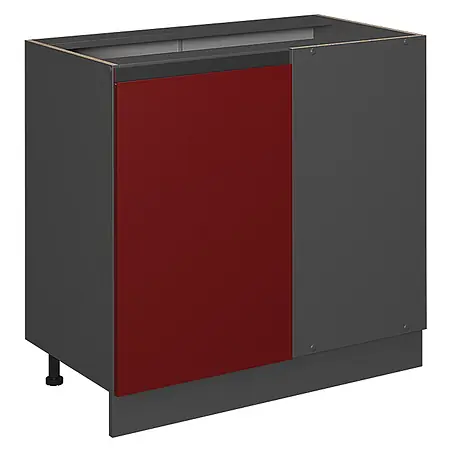 Vicco  Schrankküche R-Line Rot J-Shape, ohne Arbeitsplatte