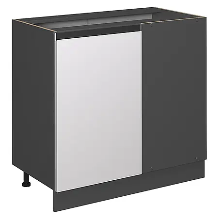 Vicco  Schrankküche R-Line Weiß J-Shape, ohne Arbeitsplatte