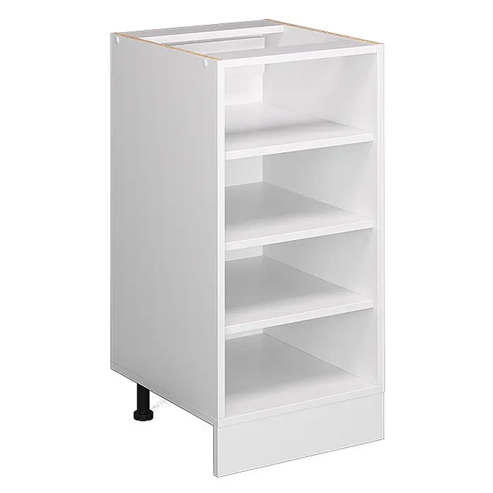 Vicco Schrankküche R-Line Weiß ohne Arbeitsplatte - Weiß, Regalunterschrank 40 cm - Weißer Unterschrank mit offenen Fächern, vier Einlegeböden und verstellbaren Füßen.