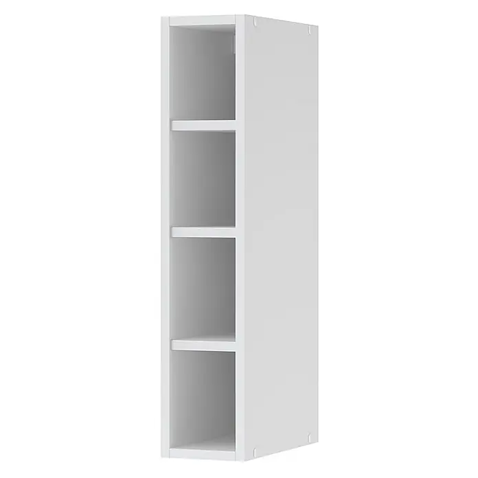 Vicco Schrankküche Fame-Line Weiß - Weiß, Regalhängeschrank 15 cm - Weißes modulares Regal mit vier offenen Fächern zur Aufbewahrung.