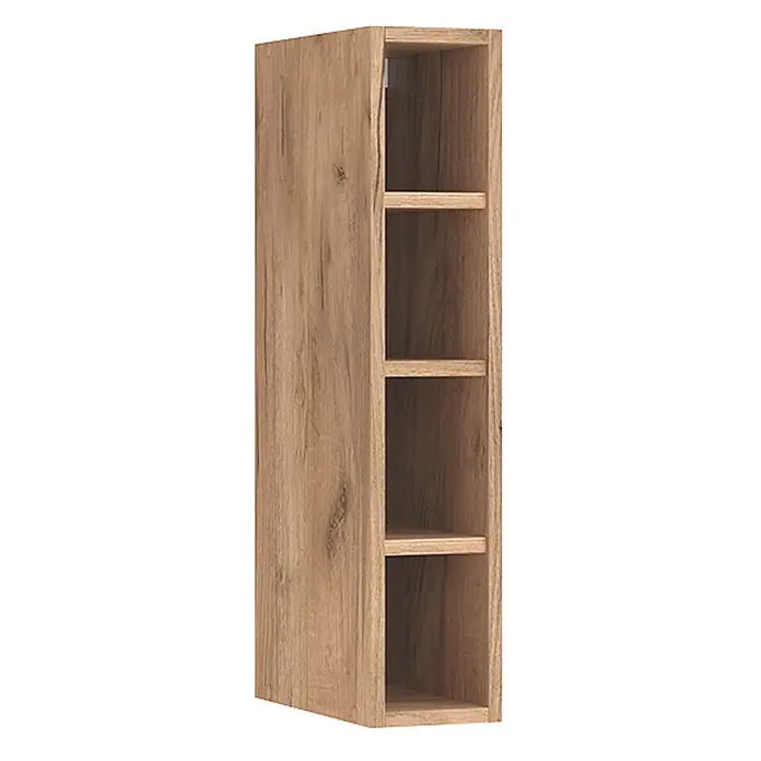 Vicco Schrankküche Fame-Line Goldkraft Eiche - Goldkraft Eiche, Regalhängeschrank 15 cm - Schmales, hohes Regal aus hellem Holz mit offenen Fächern.