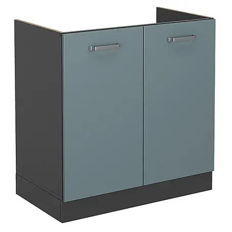 Vicco  Schrankküche R-Line Blau-Grau ohne Arbeitsplatte