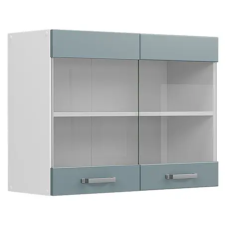 Vicco  Schrankküche R-Line Blau-Grau