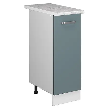 Vicco  Schrankküche R-Line Blau-Grau, AP Marmor