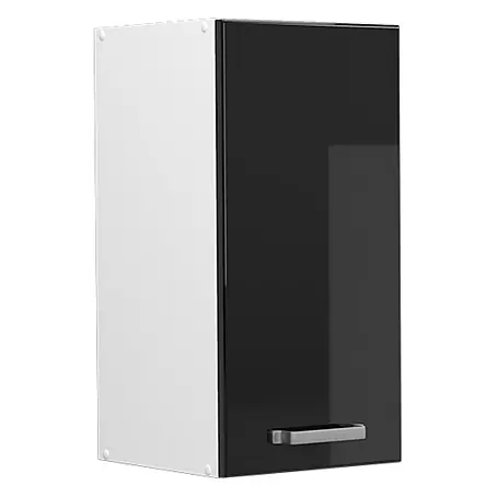 Vicco  Schrankküche R-Line Schwarz Hochglanz