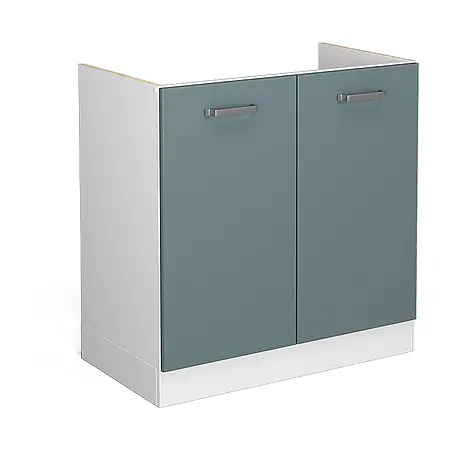 Vicco  Schrankküche R-Line Blau-Grau ohne Arbeitsplatte