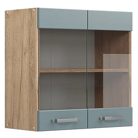 Vicco  Schrankküche R-Line Blau-Grau