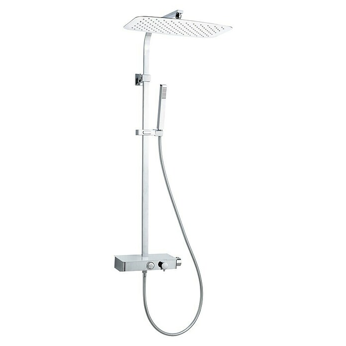 Camargue Hoofddoucheset Glymur (Met thermostaatkraan, In hoogte verstelbaar: 92 - 127 cm, Verchroomd)