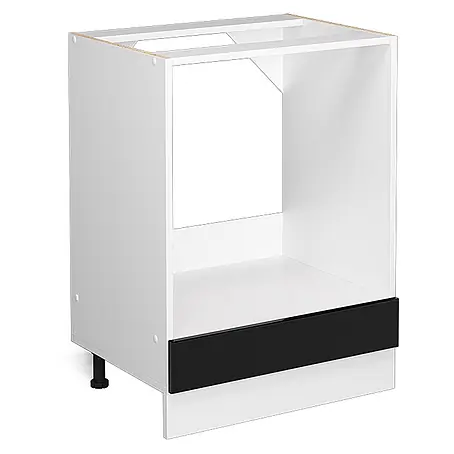 Vicco Herdumbauschrank R-Line, Schwarz Hochglanz, 60 cm