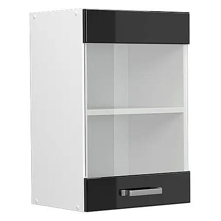 Vicco  Schrankküche R-Line Schwarz Hochglanz
