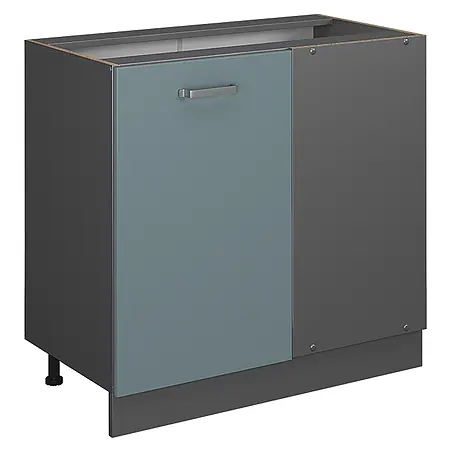 Vicco  Schrankküche R-Line Blau-Grau ohne Arbeitsplatte