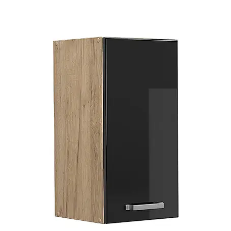 Vicco Hängeschrank R-Line, Schwarz Hochglanz, 30 cm