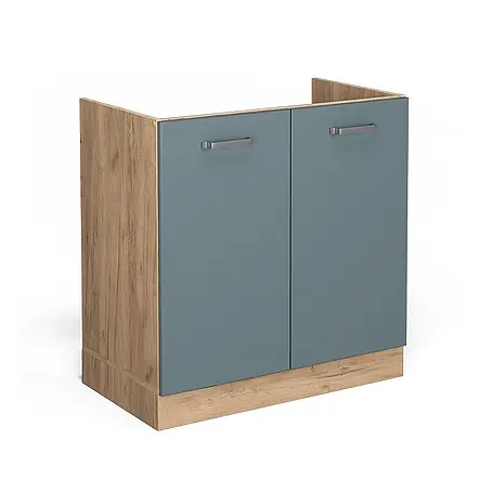 Vicco  Schrankküche R-Line Blau-Grau ohne Arbeitsplatte