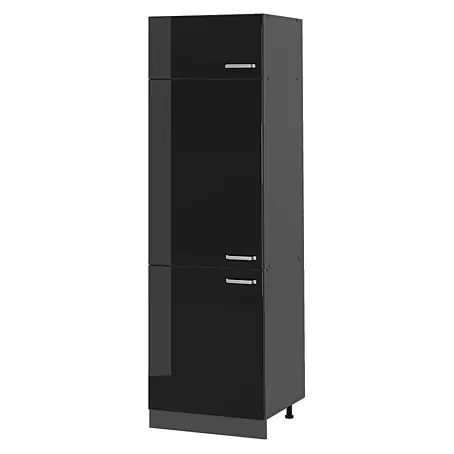 Vicco  Schrankküche R-Line Schwarz Hochglanz