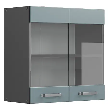 Vicco  Schrankküche R-Line Blau-Grau