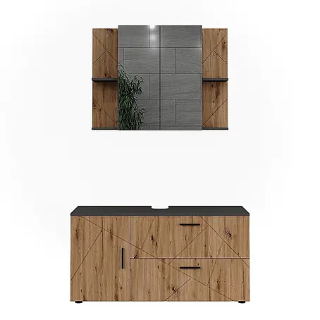 Vicco  Badmöbel-Set Irma Anthrazit/Artisan 2 Teile
