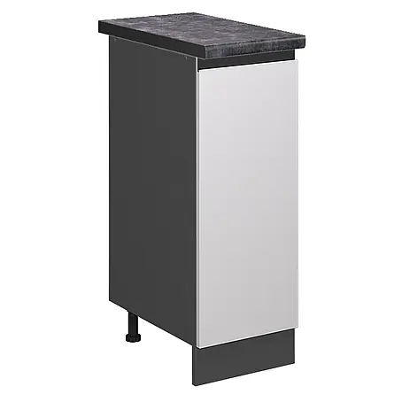 Vicco  Schrankküche R-Line Weiß J-Shape, AP Anthrazit
