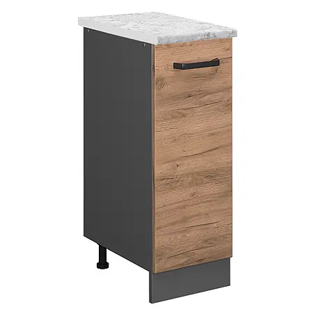 Vicco  Schrankküche R-Line Goldkraft Eiche AP Marmor