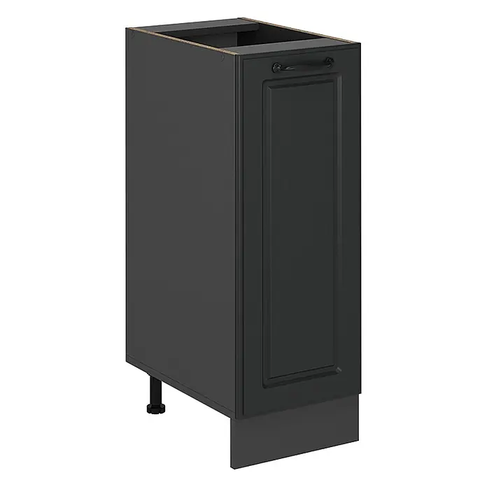 Vicco Schrankküche R-Line Anthrazit Landhaus ohne Arbeitsplatte - Anthrazit Landhaus, Apothekerunterschrank 30 cm - Dunkelgrauer Küchenunterschrank mit Paneeltür, Griff, verstellbaren Füßen und Sockelleiste.