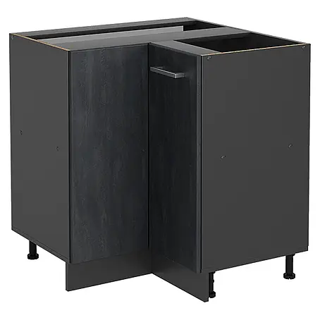 Vicco Eckunterschrank R-Line, Schwarz Beton, 75.6 cm