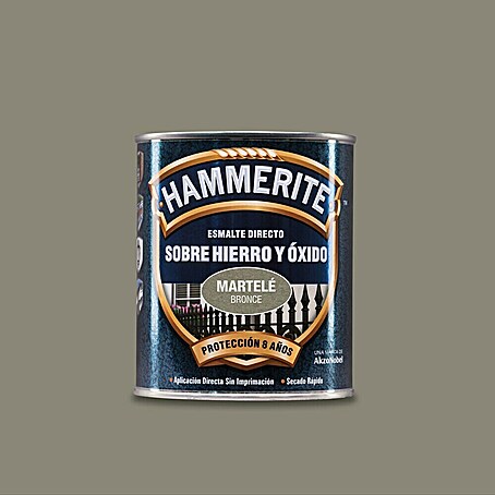 Hammerite Esmalte para metal Hierro y Óxido (Bronce, 750 ml, Efecto martelé)