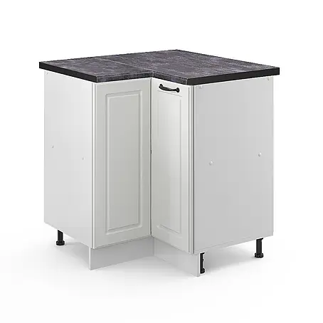 Vicco  Schrankküche R-Line Weiß Landhaus, AP Anthrazit