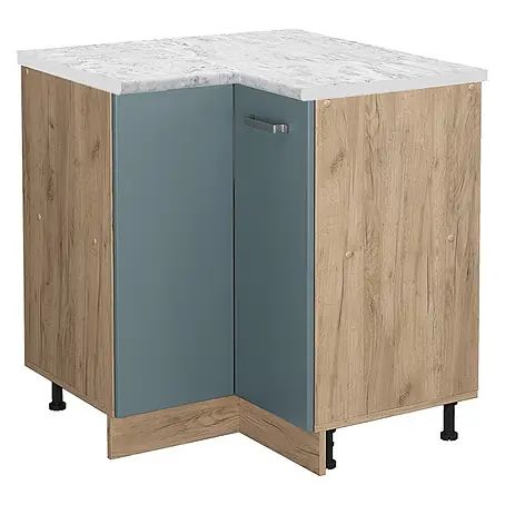 Vicco  Schrankküche R-Line Blau-Grau AP Marmor