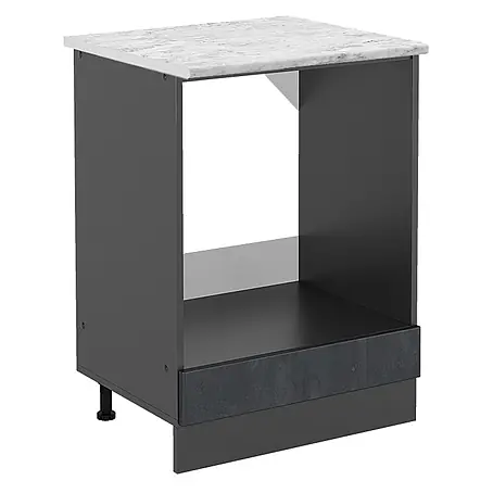 Vicco Herdumbauschrank R-Line, Schwarz Beton, 60 cm