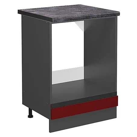 Vicco  Schrankküche R-Line Rot J-Shape, AP Anthrazit