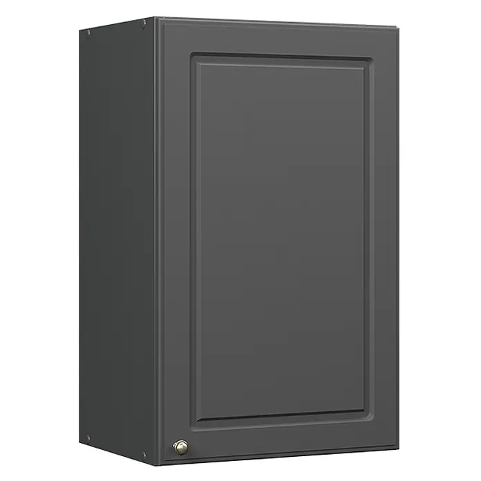Vicco Schrankküche Fame-Line Anthrazit-Gold Landhaus - Anthrazit-Gold Landhaus, Hängeschrank 45 cm - Dunkelgrauer Wandschrank mit vertiefter Paneeltür und Knopf.