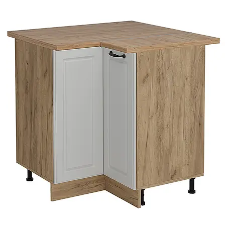 Vicco  Schrankküche R-Line Weiß Landhaus, AP Eiche
