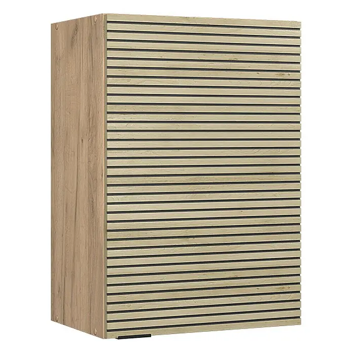 Vicco Schrankküche Fame-Line Eiche Paneel - Eiche Paneel, Hängeschrank 50 cm - Heller Holzschrank mit Lamellenfront.