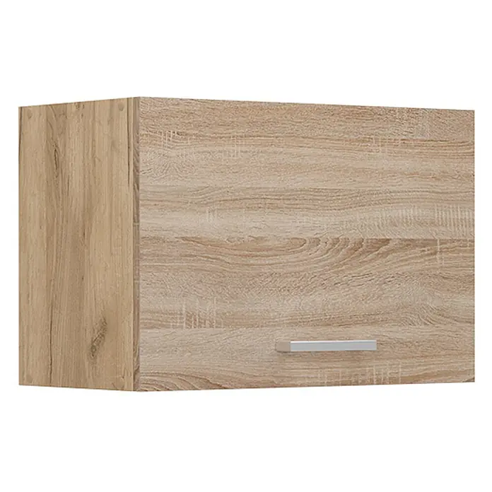 Vicco Schrankküche R-Line Sonoma Flach - Sonoma, Hängeschrank 60 cm (flach) - Hängeschrank in heller Eichenoptik mit silbernem Griff.