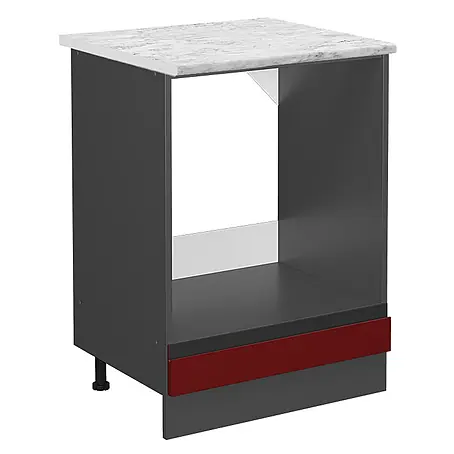 Vicco  Schrankküche R-Line Rot J-Shape AP Marmor