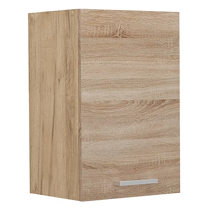 Vicco Schrankküche R-Line Sonoma - Sonoma, Hängeschrank 40 cm - Heller Wandschrank in Holzoptik mit silbernem Griff, ideal zur Aufbewahrung.