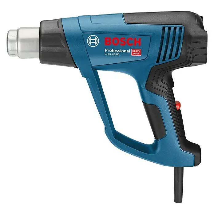 Bosch Professional Heißluftgebläse GHG 23-66 - 2.300 W, 50 °C - 650 °C - Abbildung einer Bosch GHG 23-66 Heißluftpistole, einem Werkzeug zum Erhitzen von Materialien für verschiedene Anwendungen.