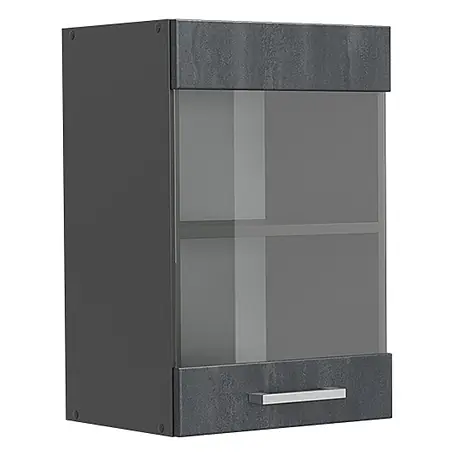 Vicco  Schrankküche R-Line Schwarz Beton