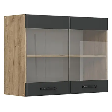 Vicco  Schrankküche R-Line Anthrazit Landhaus