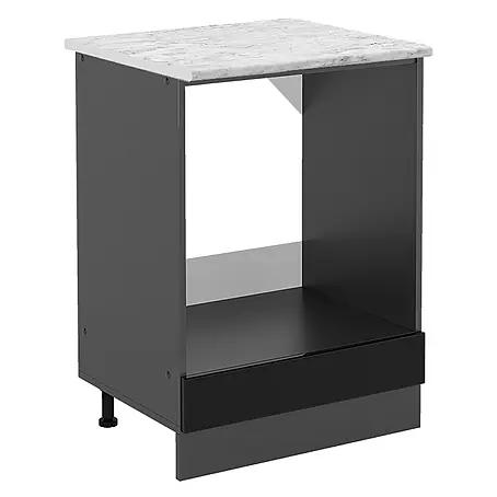 Vicco Herdumbauschrank R-Line, Schwarz Hochglanz, 60 cm