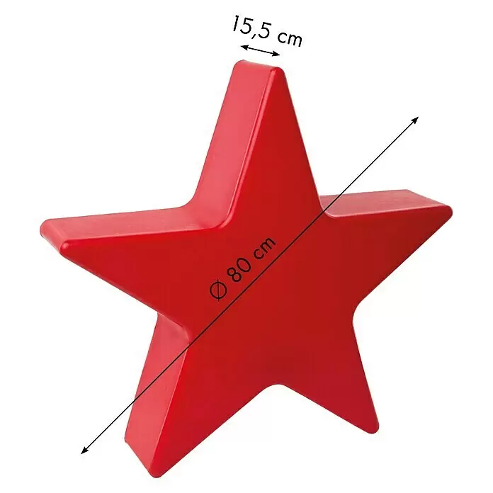 8 Seasons Design Shining LED-Stern Star - Rot, Durchmesser: 80 cm, Polyethylen, 9 W - Detailaufnahme