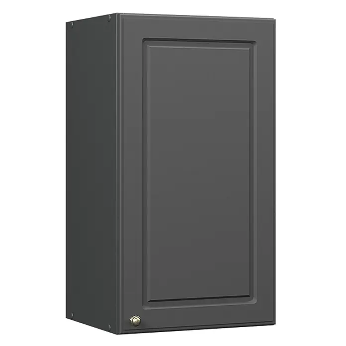 Vicco Schrankküche Fame-Line Anthrazit-Gold Landhaus - Anthrazit-Gold Landhaus, Hängeschrank 40 cm - Dunkelgrauer Wandschrank im Shaker-Stil mit einem kleinen Knauf.