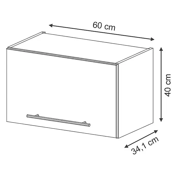 Vicco Schrankküche Fame-Line Weiß Landhaus Flach - Weiß Landhaus, Hängeschrank 60 cm (flach) - Rechteckiger Wandschrank mit Griff, Maße 60x40x34,1 cm.