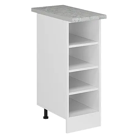 Vicco  Schrankküche R-Line Weiß, AP Marmor