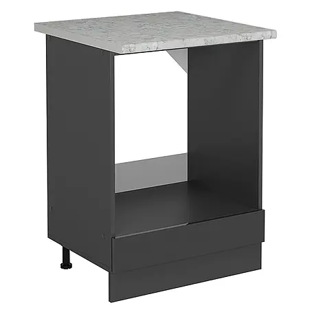 Vicco  Schrankküche R-Line Anthrazit Hochglanz AP Marmor
