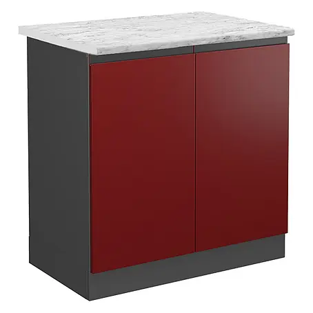 Vicco Spülenunterschrank R-Line, Rot, 80 cm